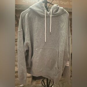 (NWT) Free People We The Free Floral Back Hoodie Heather Grey Combo